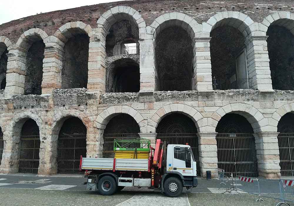 manutenzione impianto illuminazione arena di verona monfredini fausto